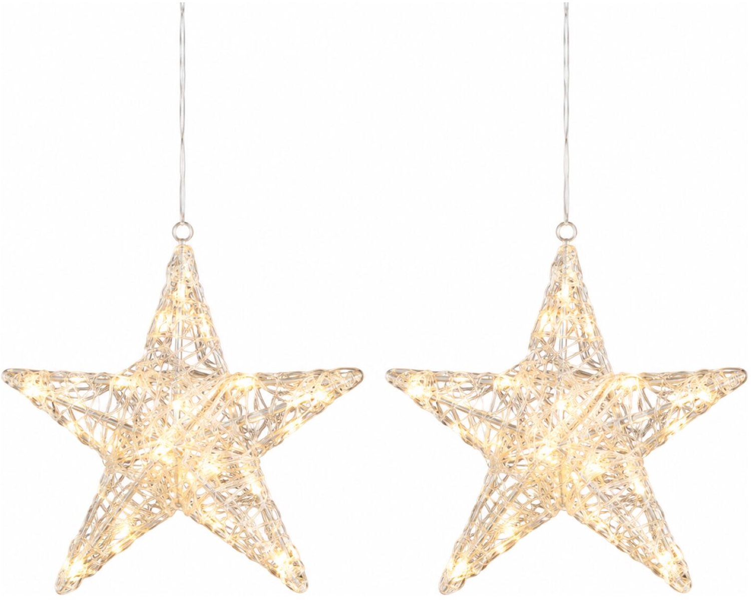 Verlichte kerstster - 2x - 32 cm - 24 led lampjes - warm wit - acryl - binnen gebruik - dimmer - kerstverlichting – foto 6