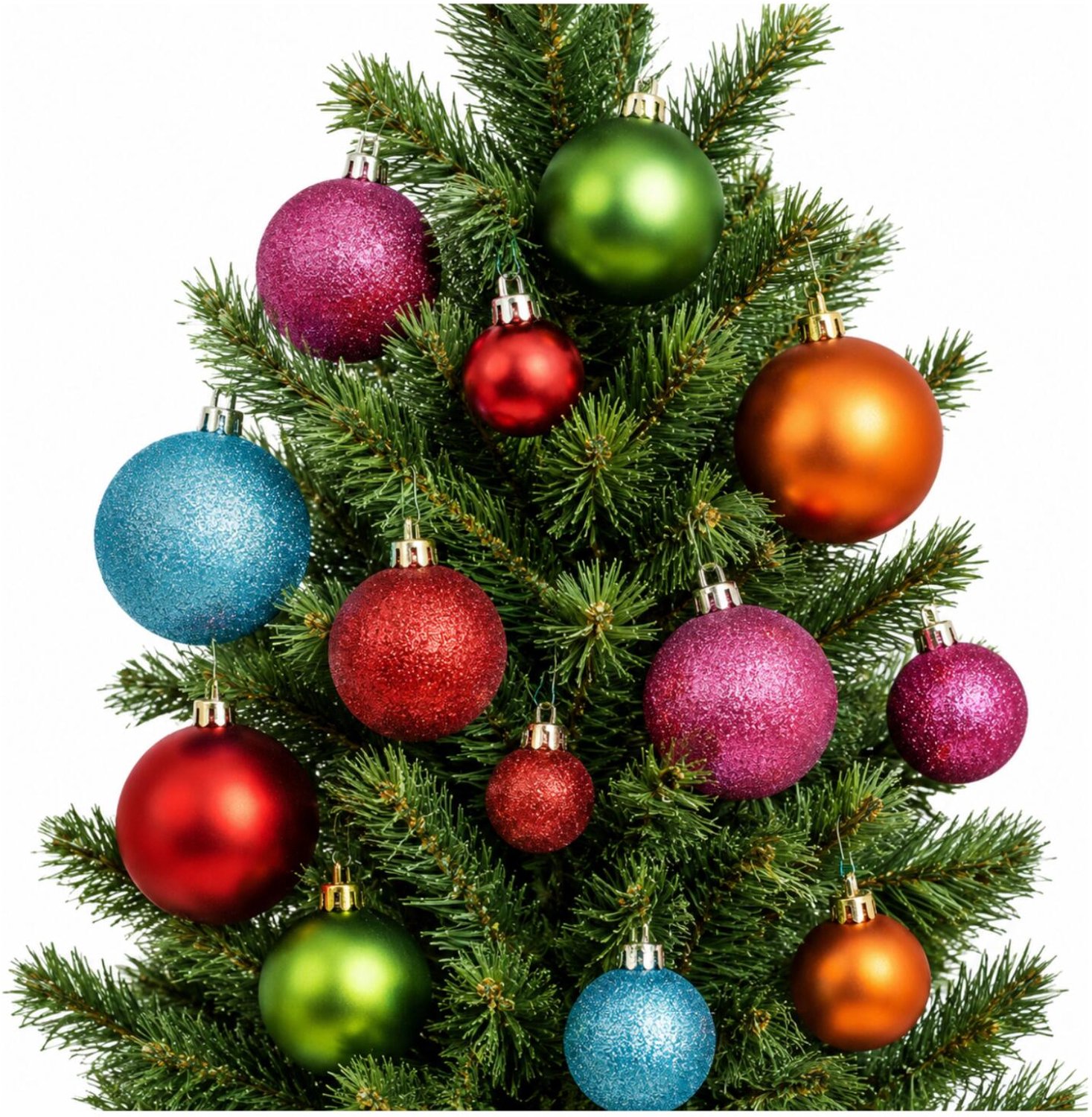 Holly & Jolly Kerstballen - 54x st - gekleurd - 4 en 8 cm - kunststof - kerstversiering