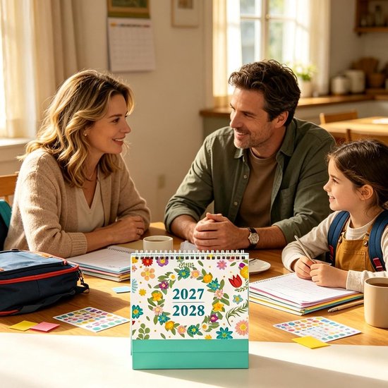 Bureaukalender 2027–2028 – Planner voor 18 maanden – Geschikt voor studenten, docenten en iedereen – Ideaal voor verjaardagen, als cadeau, voor op kantoor of thuis – Stijl A — cadeau in Kalenders & Planners - foto 3