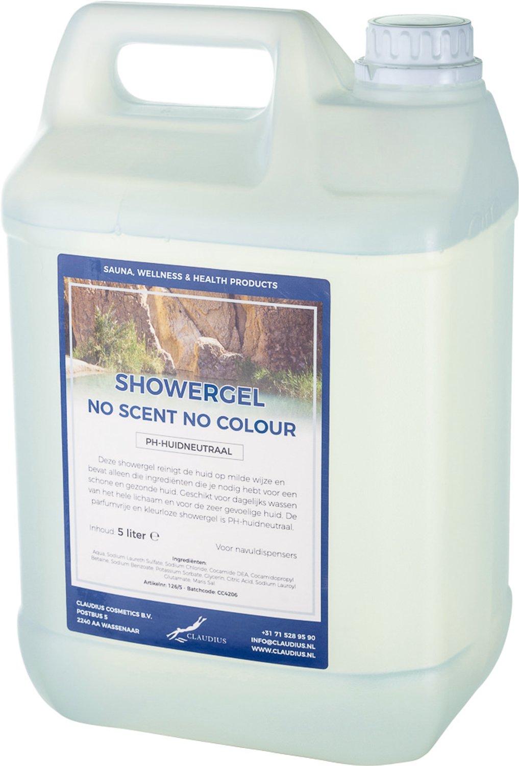 Claudius Douchegel No Scent No Colour 5 liter - showergel - navulling - voordeelverpakking