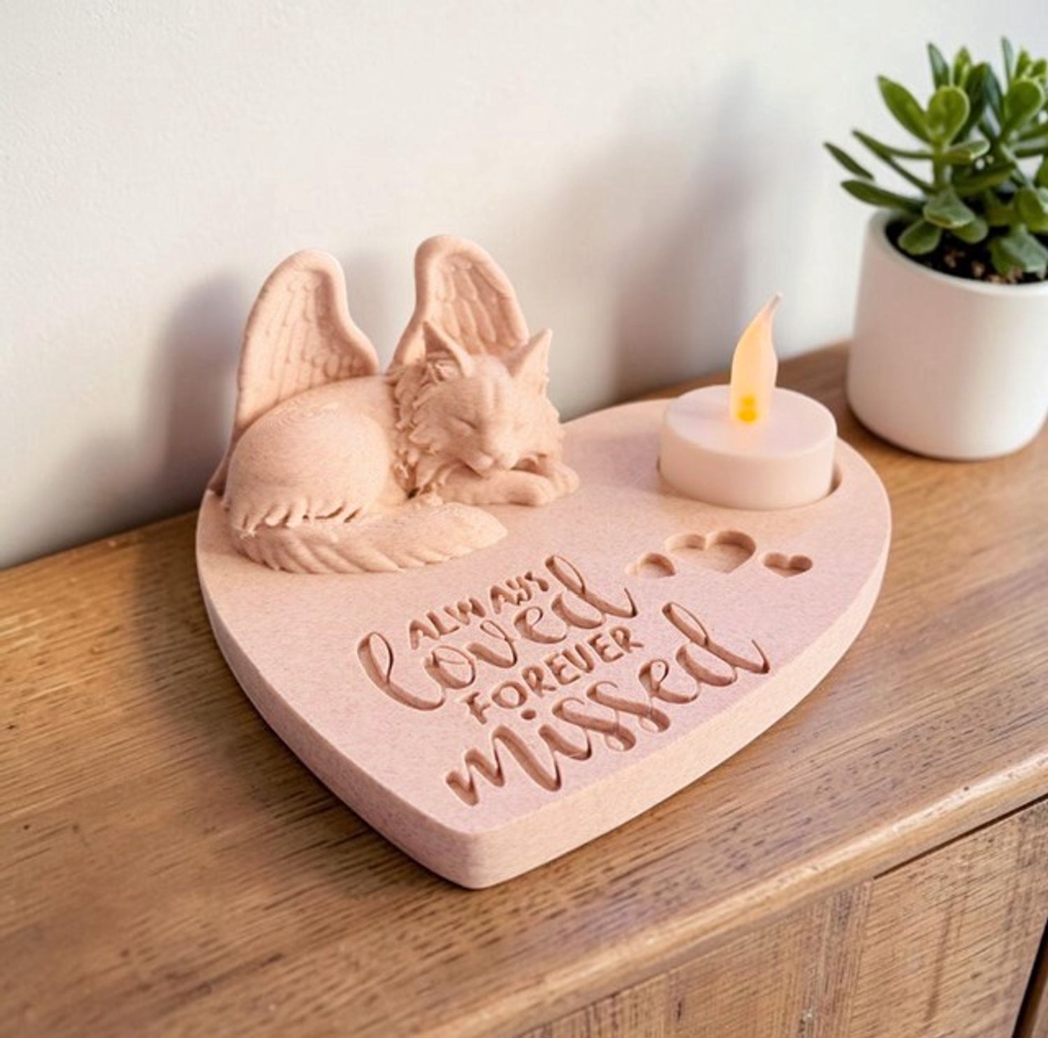 Herdenking kat-herdenking poes - Herdenkingbeeld Hart - Maine Coon