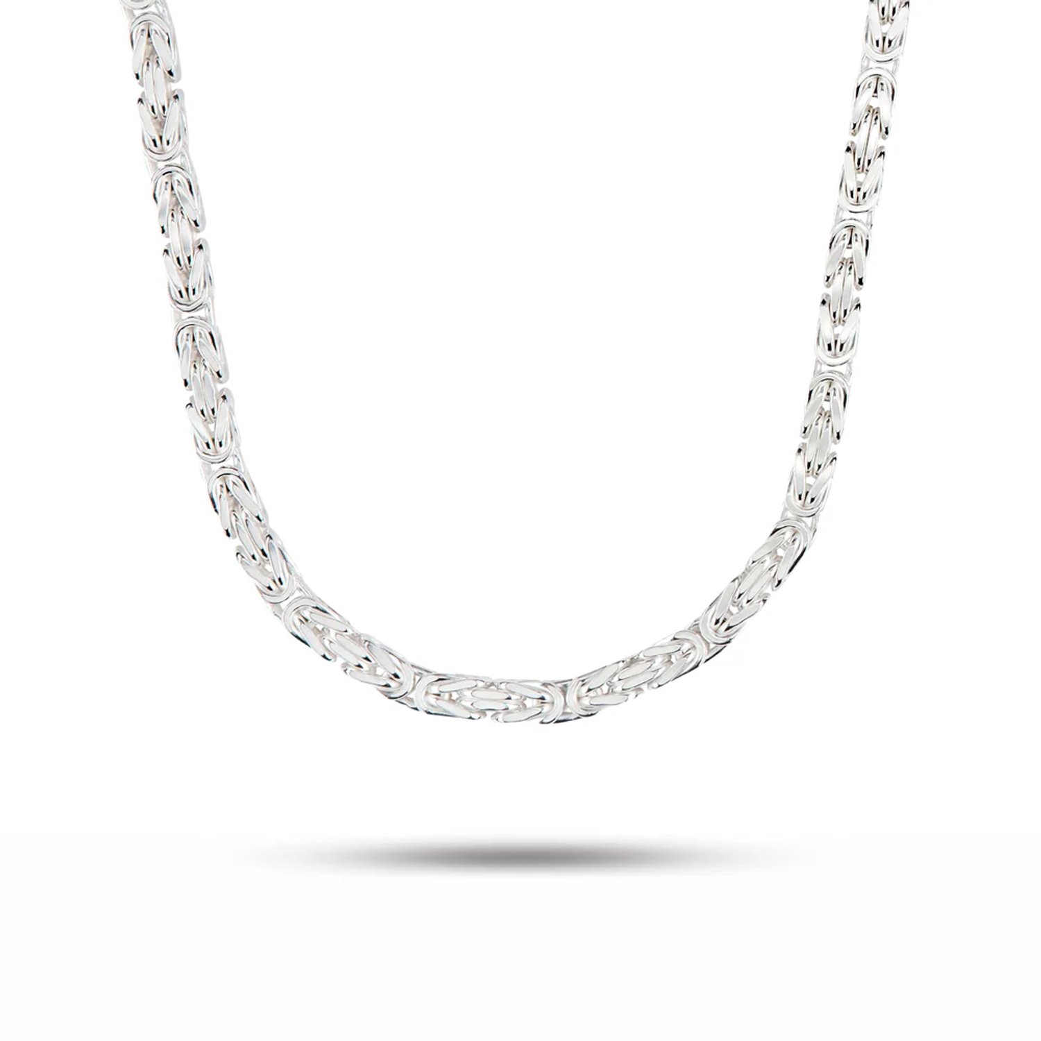 zilveren Koningsketting groot massief 70 cm / 925 gehalte / 7 mm breed / echt zilveren ketting / byzantijnse schakel