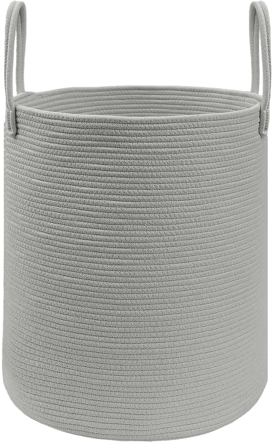 60L Polyester geweven wasmand - grijs - opvouwbare opbergmand voor wasgoed en dekens