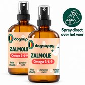 Zalmolie voor Honden - 100% Puur - Met Handige Doseerspray - 500ML - VOORDEELVERPAKKING - Omega 3-6-9 - Schotse Zalmolie met Heerlijke Smaak - Ondersteunt Glanzende Vacht, Gezonde Huid, Soepele Gewrichten & Algemeen Welzijn - Visolie Hond