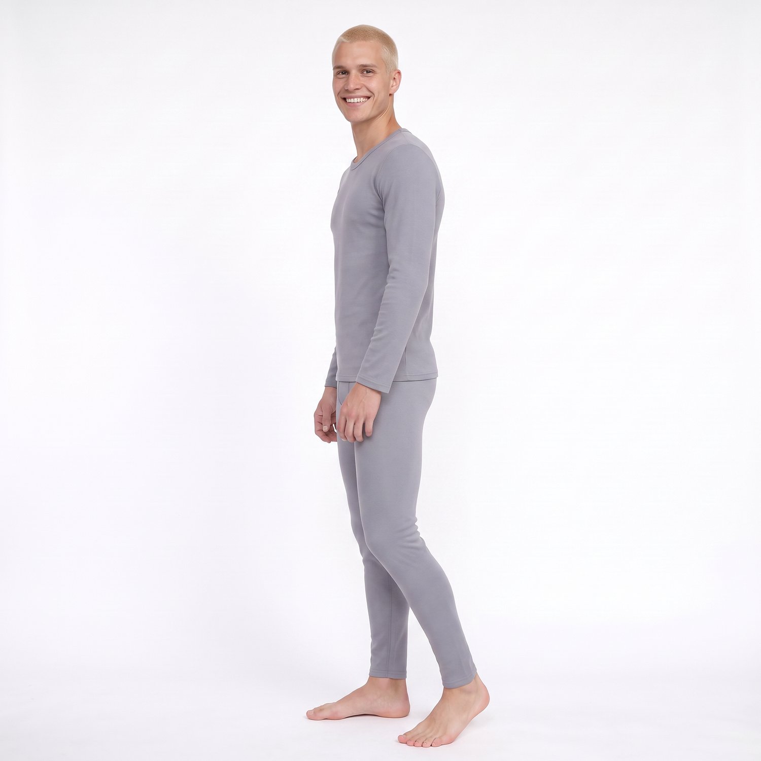 Henry Rubens - Thermo Ondergoed Heren Set - Merino Wol - Thermoshirt en Thermobroek - Grijs - Maat M