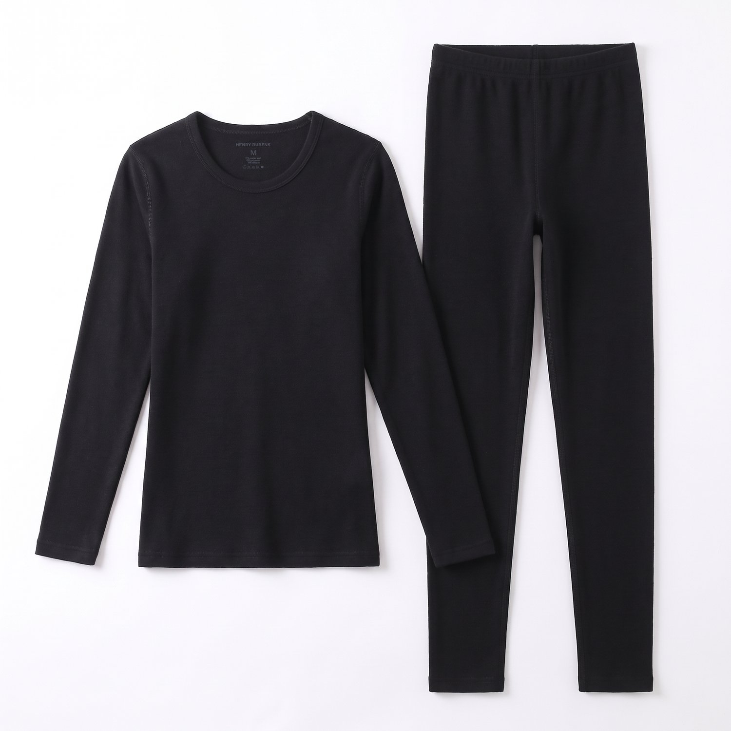 Henry Rubens - Thermo Ondergoed Dames Set - Merino Wol - Thermoshirt en Thermobroek - Zwart - Maat XL