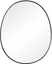 Atmooz - Wandspiegel Stone Small - Ovaal / Rond - Industrieel - Zwart - Metaal - 50cm hoog en 40cm breed