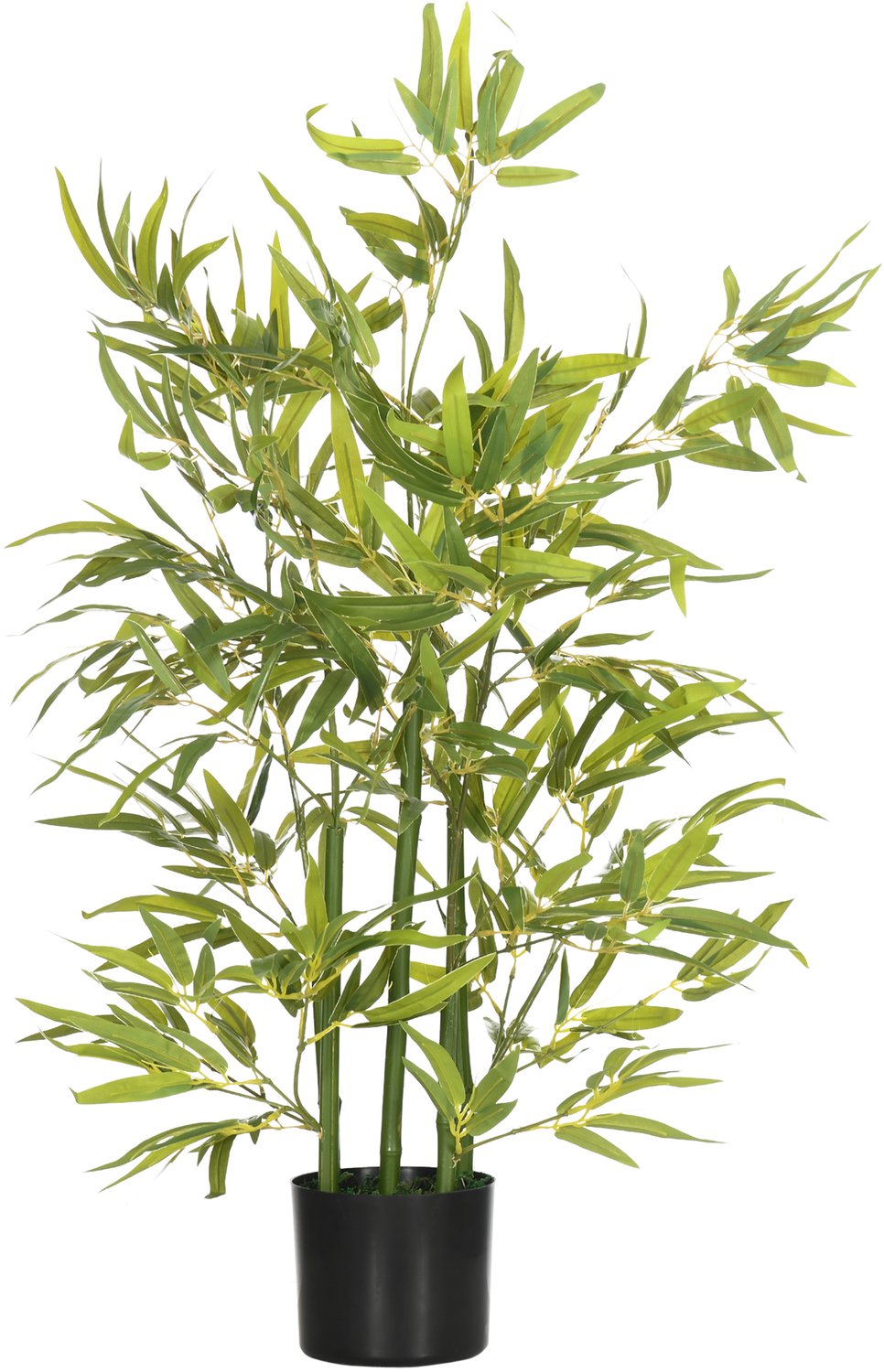Homona Kunstbambus - 5 stammen - 504 bladeren - 90 cm - Groen