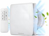 PolkaHome® Badkamerventilator Ø100mm – Afstandsbediening – 5 Snelheden – 80 m³/h – Afzuiging badkamer met terugslagklep