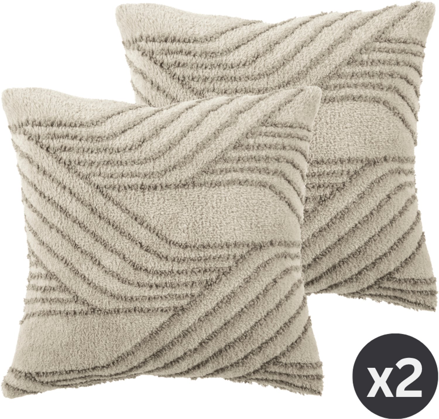 Tiseco Sierkussen (Gevuld) EVERLY -SET/2 - Pluizig - Woonkamer, taupe