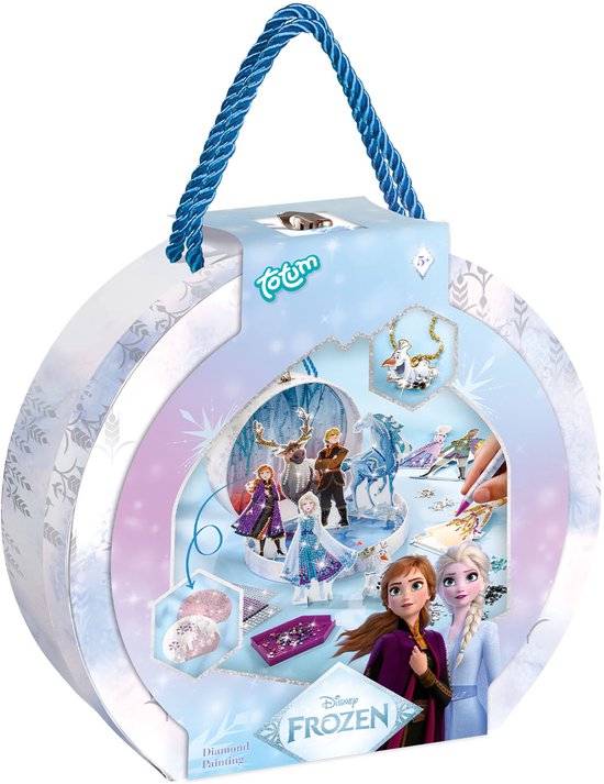 Disney Frozen Diamond Painting knutselkoffer - Winter Wonderland - 9 figuren - 2000+ steentjes - Speelgoed Kinderen - Knutselen - Voor meisjes en jongens - Vanaf 5 jaar - Totum