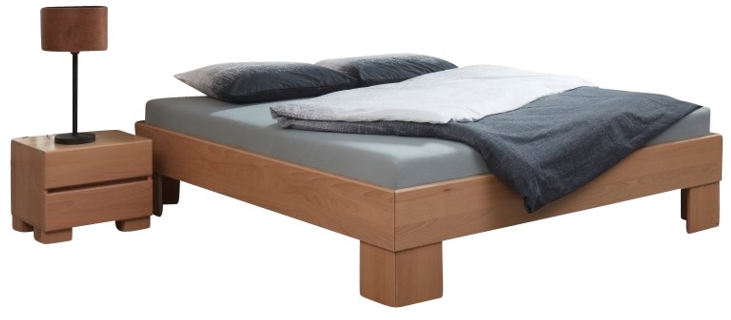 Bed Box Wonen Massief beuken houten bed Melnik Premium 180x220cm Natuur gelakt
