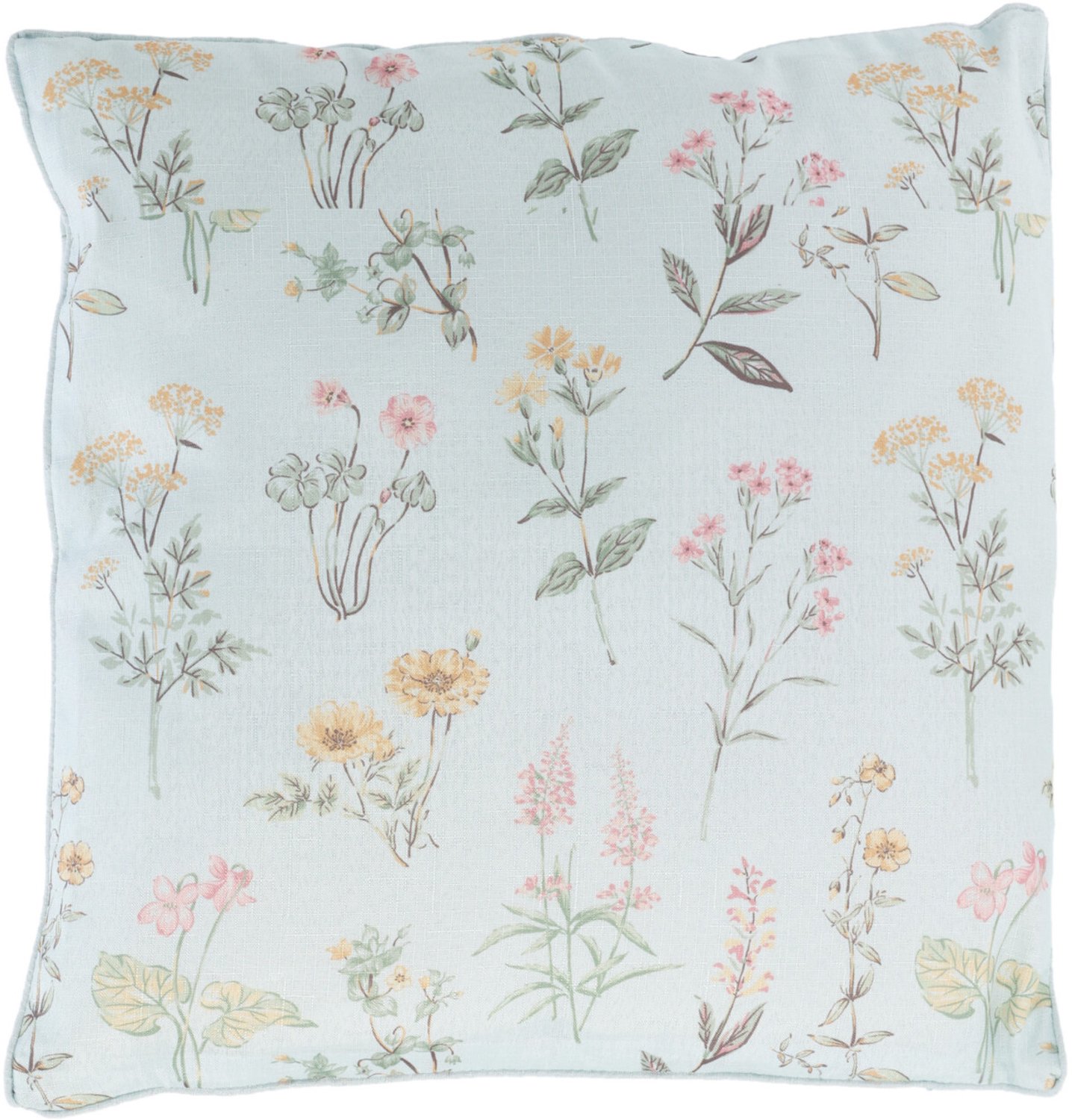 Home Styling Collection - Decoratieve kussen met bloemenpatroon, 45 x 45 cm - blauw