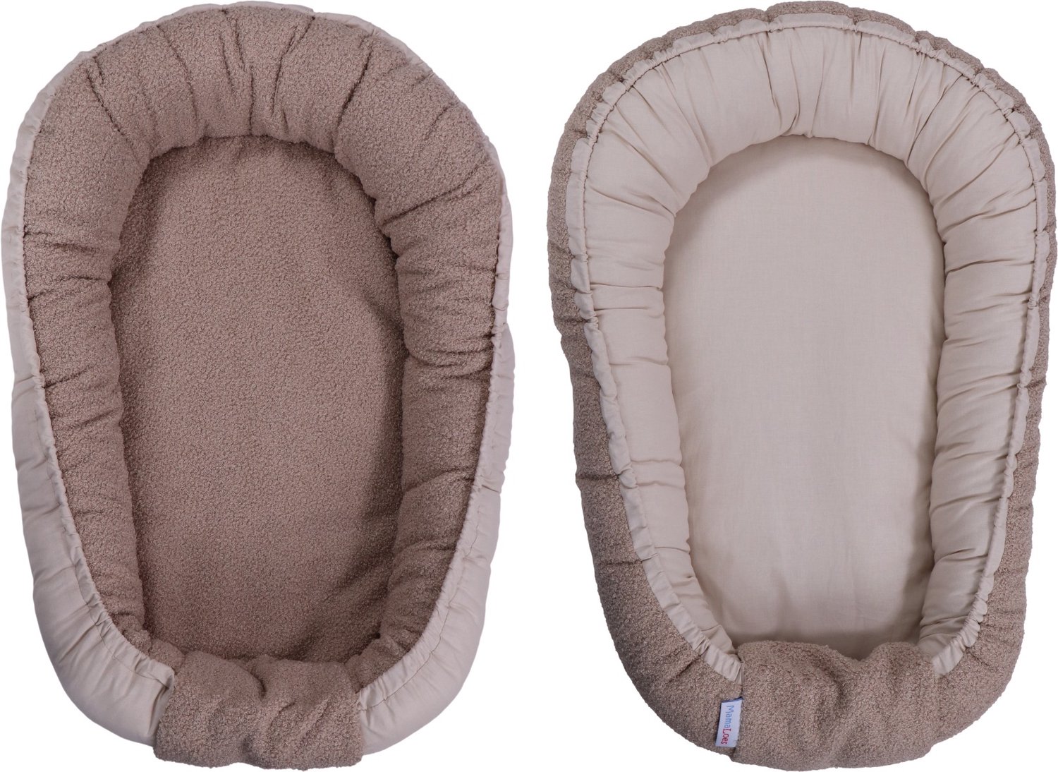 MamaLoes Teddy Boucle Nougat Omkeerbaar Small Babynest