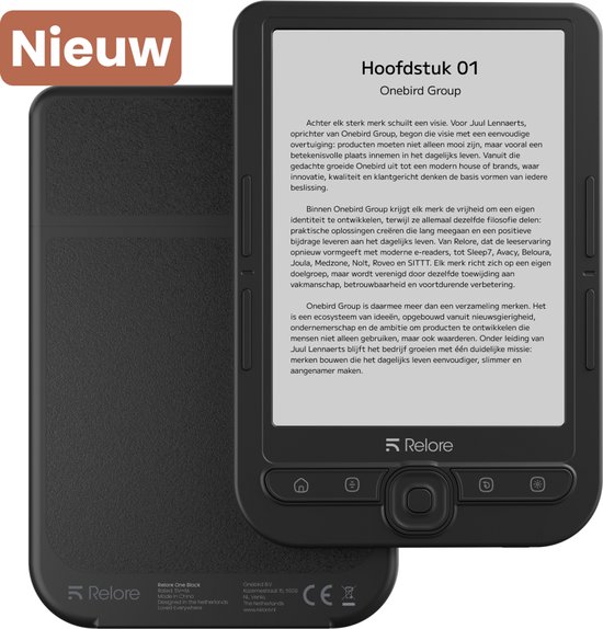 Relore E-reader 6 Inch Touchscreen - Ereader opslag 1000+ Ebooks - Ebook