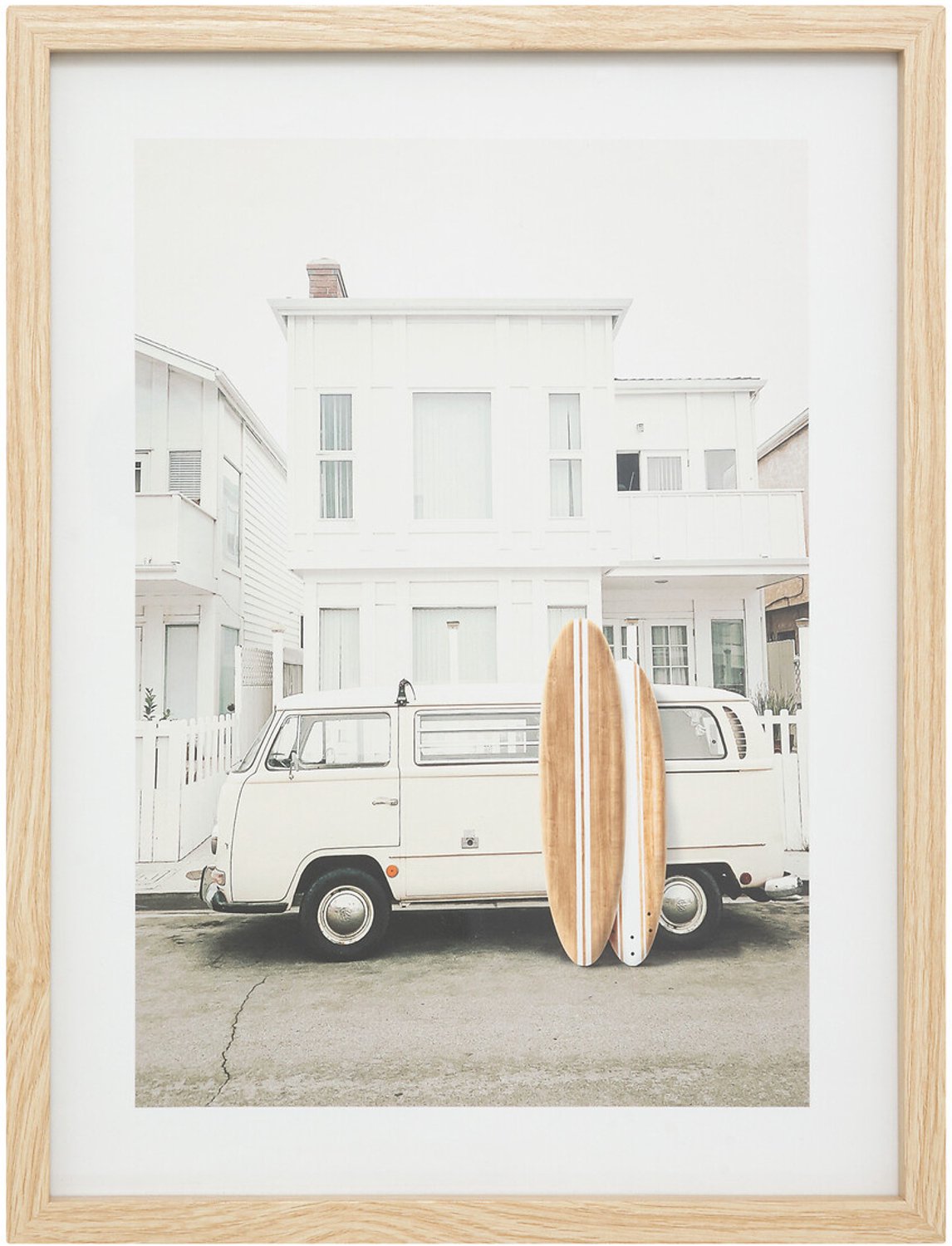 Atmosphera Créateur d'intérieur® Atmosphera - Poster in retro lijst met auto VIVIEN, 30 x 40 cm Blanc