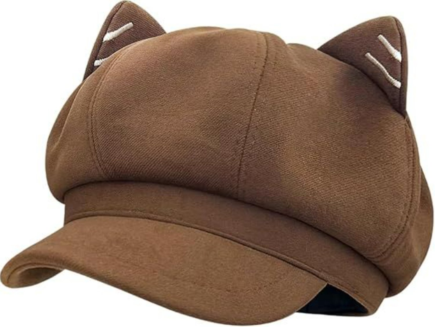 Dames Baret met Kattenoren – Herfst en Winter Muts – Zacht en Warm – Verstelbaar – Voor Dagelijks Gebruik, School, Werk en Buiten – Stijlvol en Comfortabel – Schattig Design – Koffiebruin
