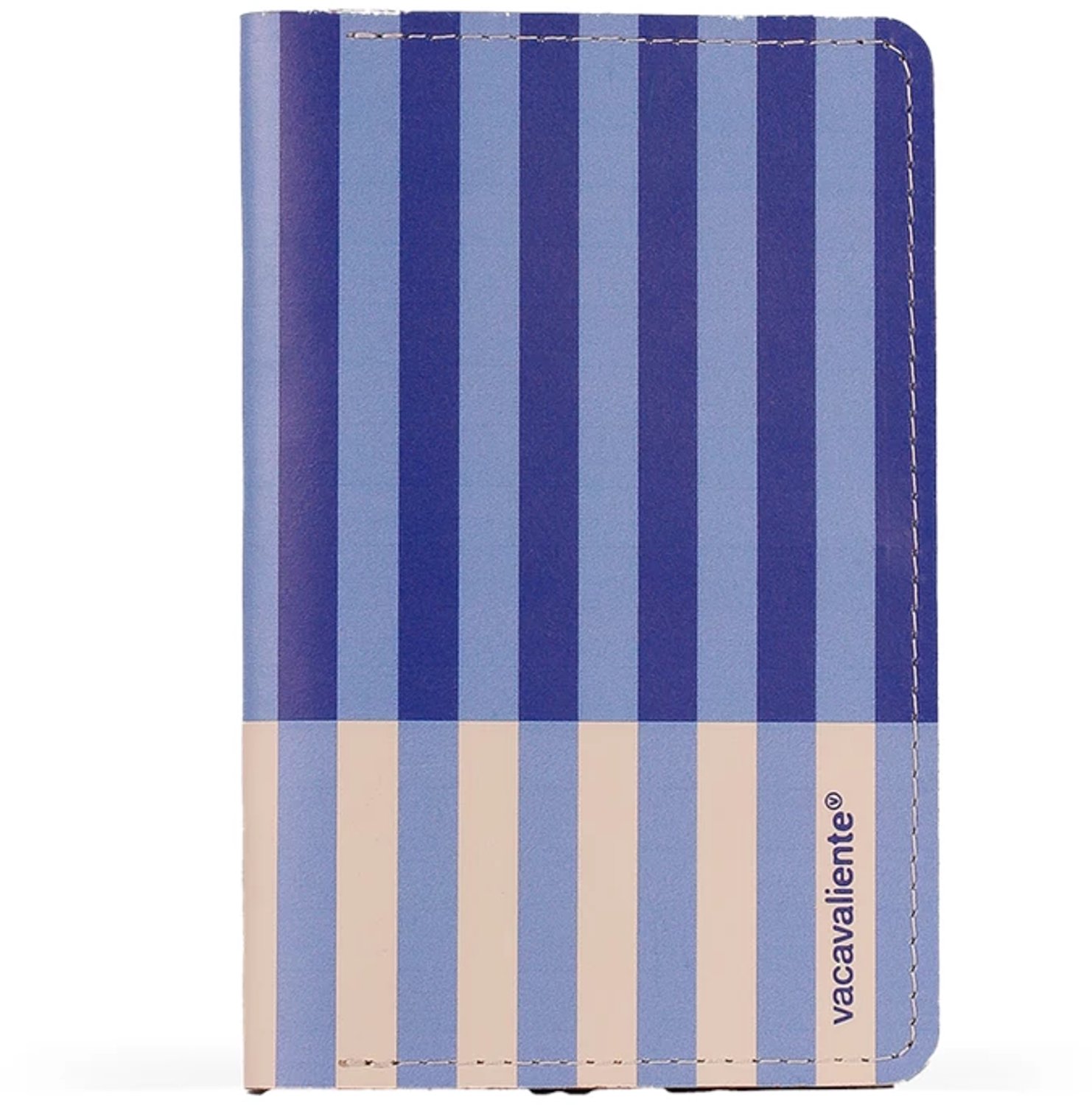 Vacavaliente Stripes paspoort houder lichen blue