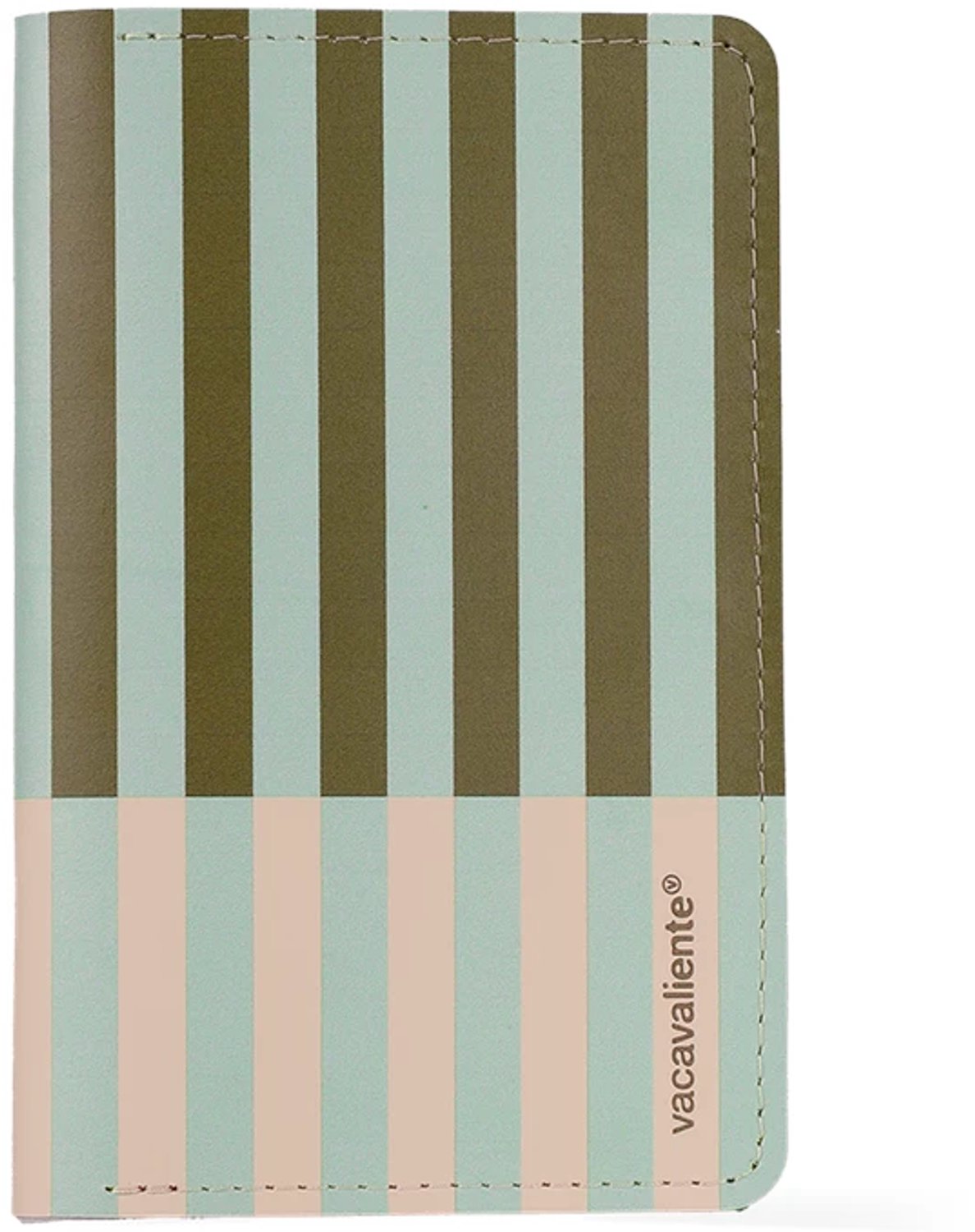 Vacavaliente Stripes paspoort houder nile green