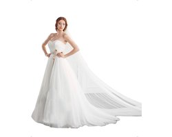 Bruidssluier 300 cm - 150 cm breed - 2 lagen zachte tule - ideaal voor bruiloft - m-winkel