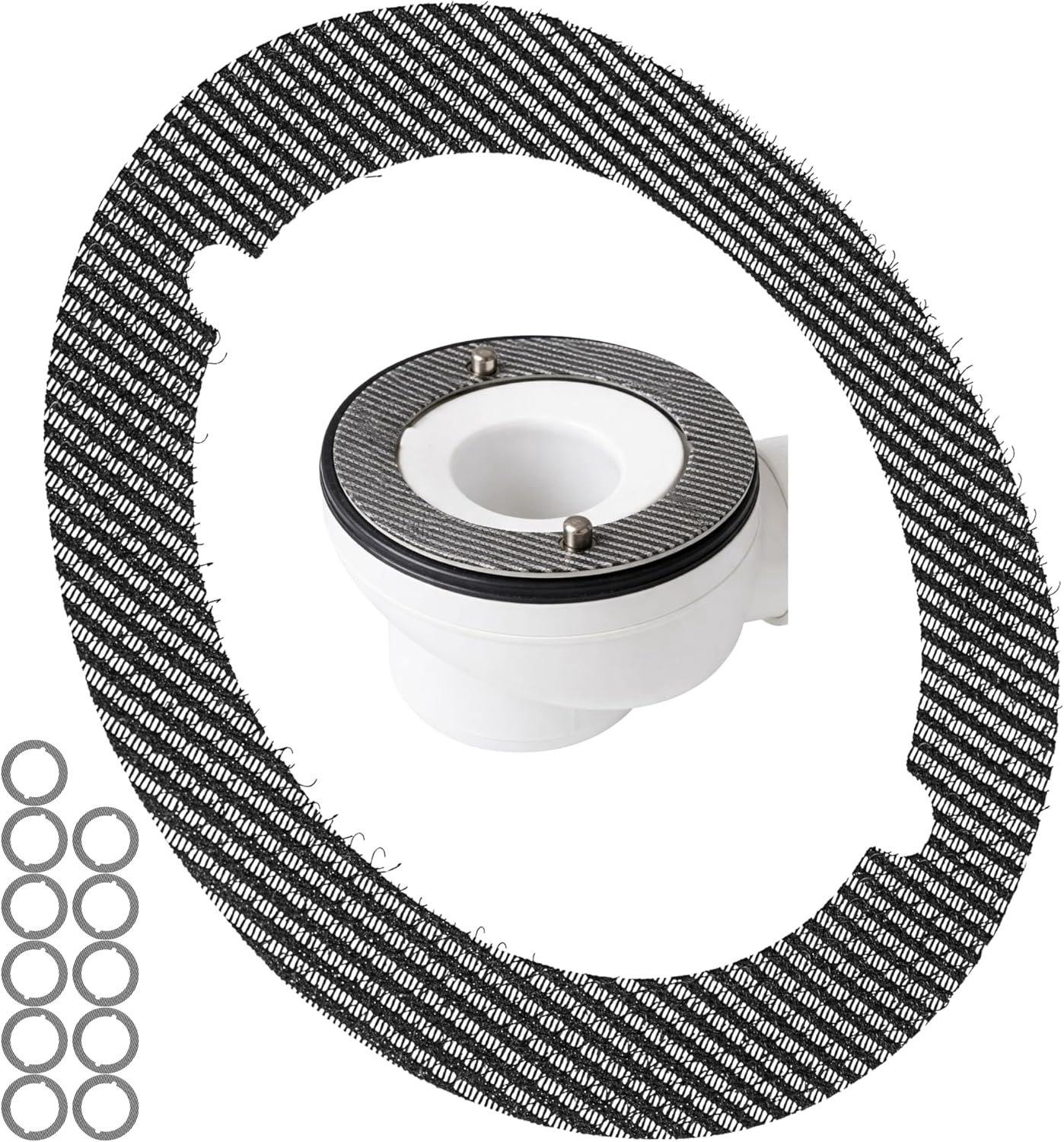 Afvoer haarvanger 12 stuks - compatibel met Viega Tempoplex 2001-2006 - wegwerpzeef - effectief haarfilter - Vemera