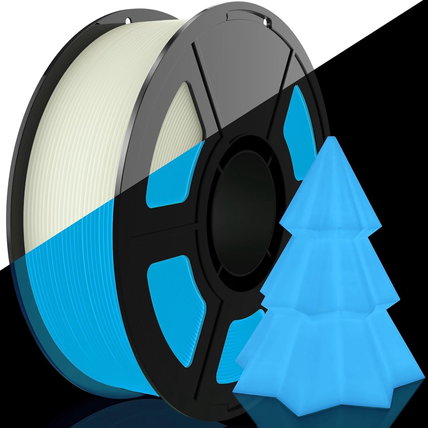 3D-printerfilament 1,75 mm - Glow in the Dark blauw - 1 kg spoel - langdurige zelfverlichting - Vemera