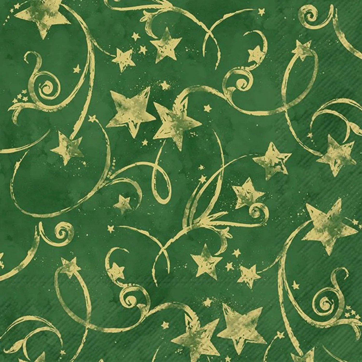 Servetten "Sterrenslinger groen goud" 33x33 cm