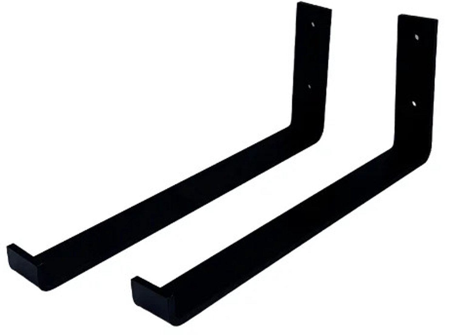 Wovar Plankdrager Zwart Industrieel Hangend 15 x 35 cm | Set 2 Stuks