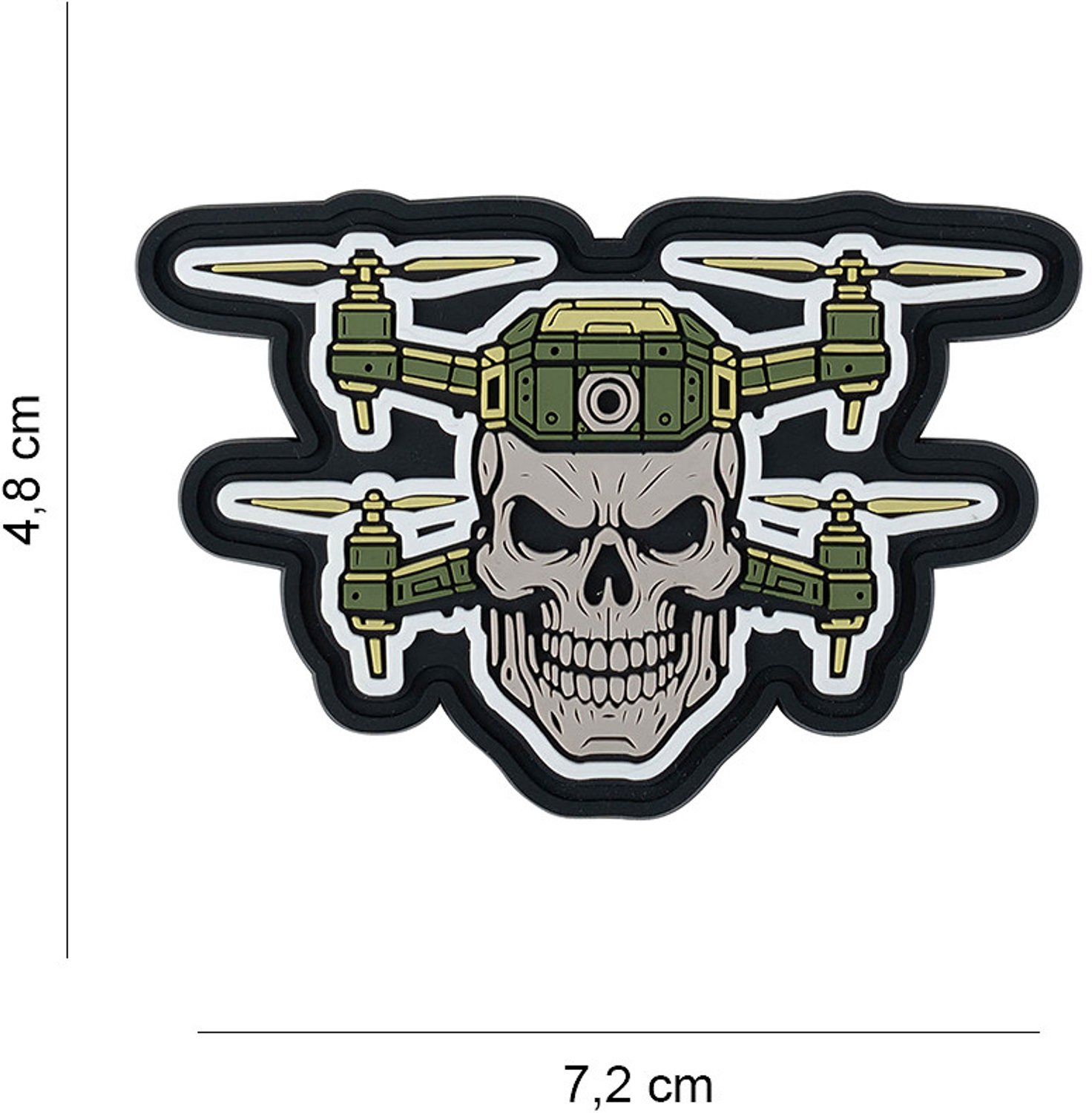 Embleem 3D PVC Double Drone Skull #8014