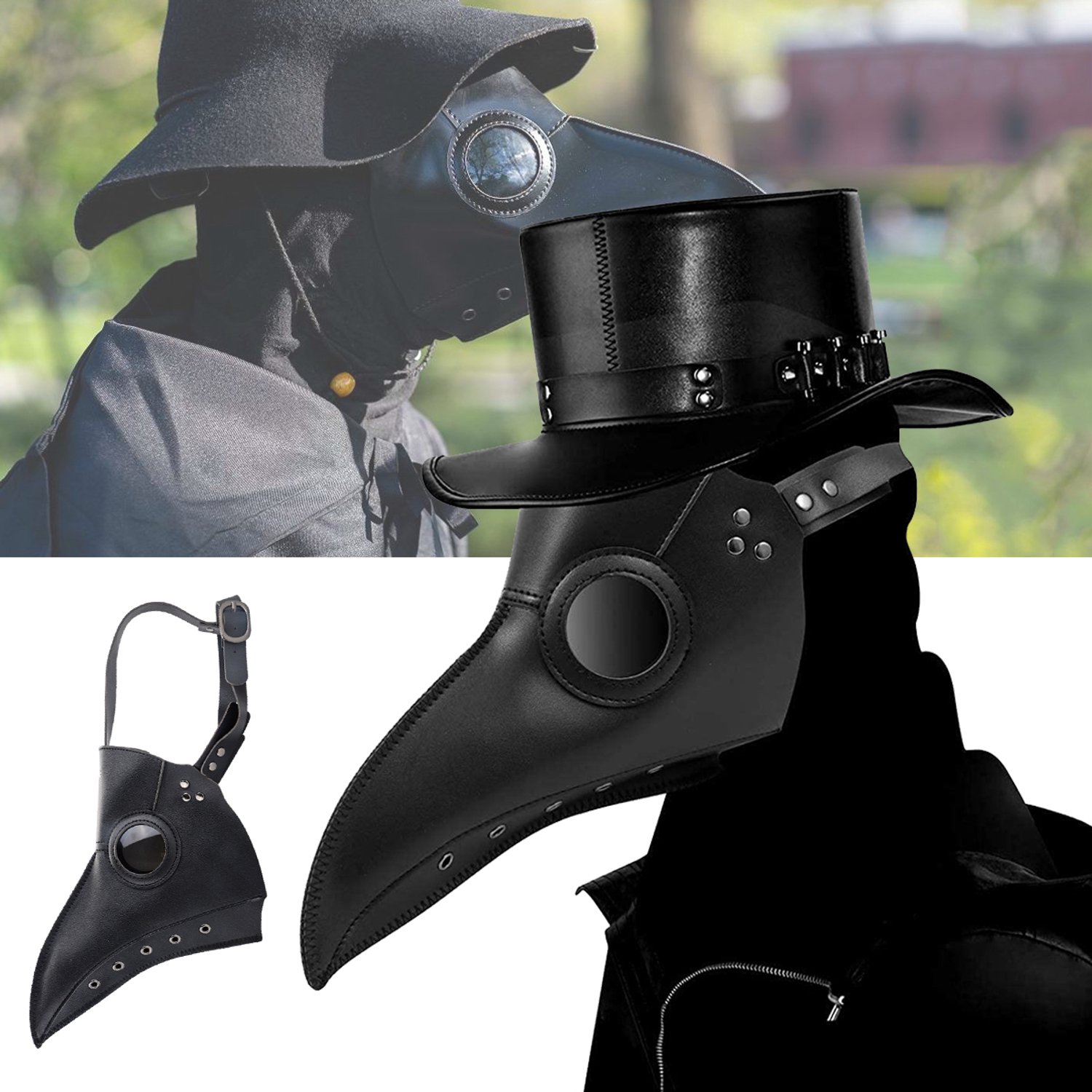 Pestmeestermasker - Halloween-Vogelmasker Met Lange Snavel - Carnavalshorror-Steampunk-Pestmasker - Steampunk-Maskers