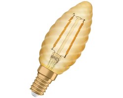Osram Vintage 1906 LED Kaarslamp E14 - 2.5W 220lm 2400K Goudkleurig Glas - Ø35mm - Klassieke LED Kaarslamp - Perfect voor Kroonluchters & Restaurantverlichting - 6 stuks