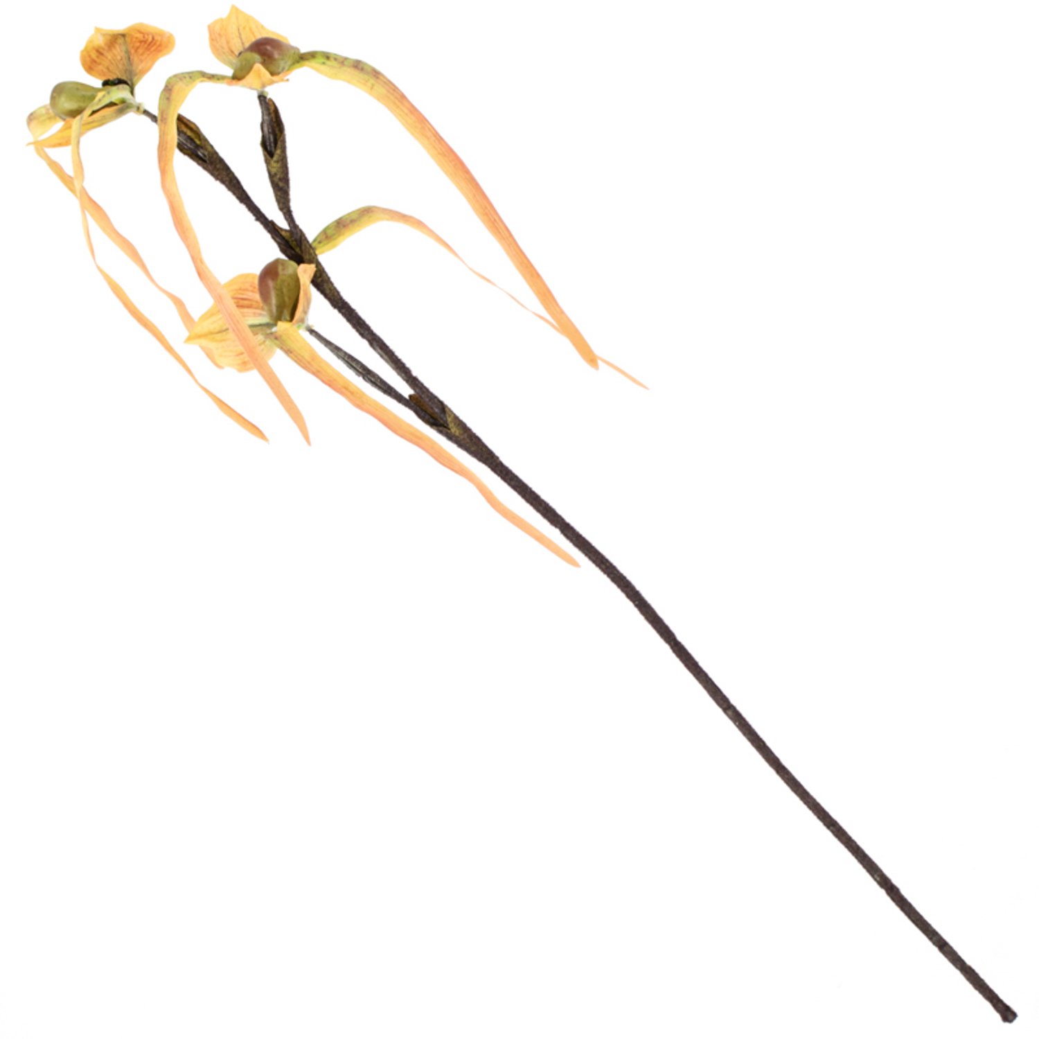 Kunstbloem tak orchidee oranje