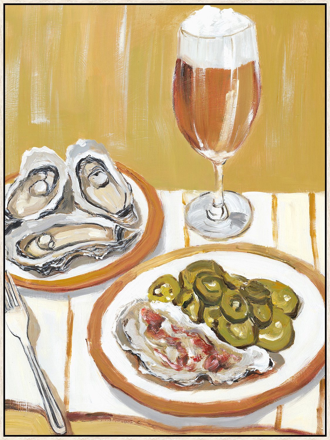 Schilderij met frame oesters