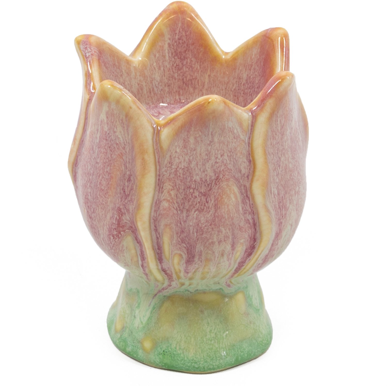 homebound by ky Aardewerk kaarsenstandaard tulp peach Multi