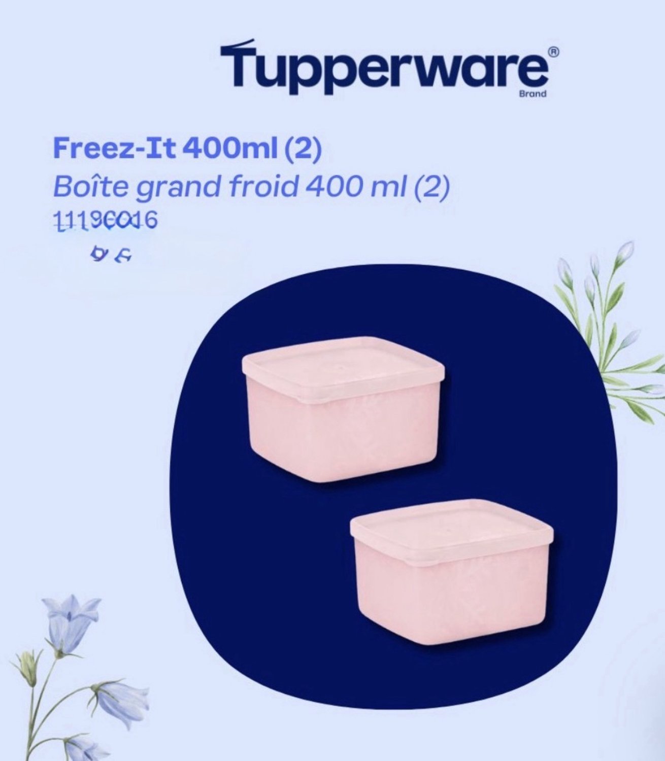 Tupperware diepvriesdozen set van 2 (400 ml)