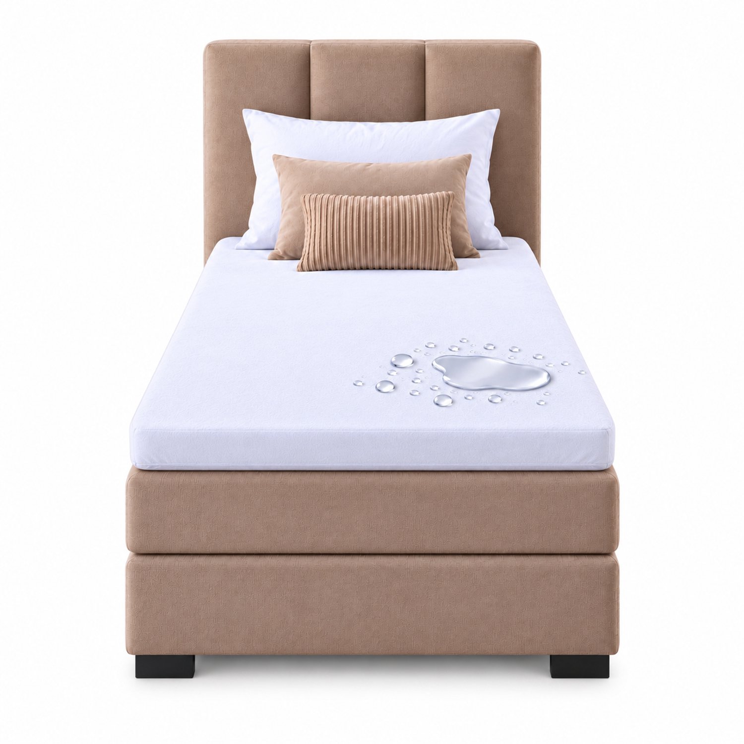Bed Care Waterdichte Molton Topper – Badstof Matrasbeschermer – 100% Waterdicht – 90x200 cm - Hoekhoogte 15 cm –