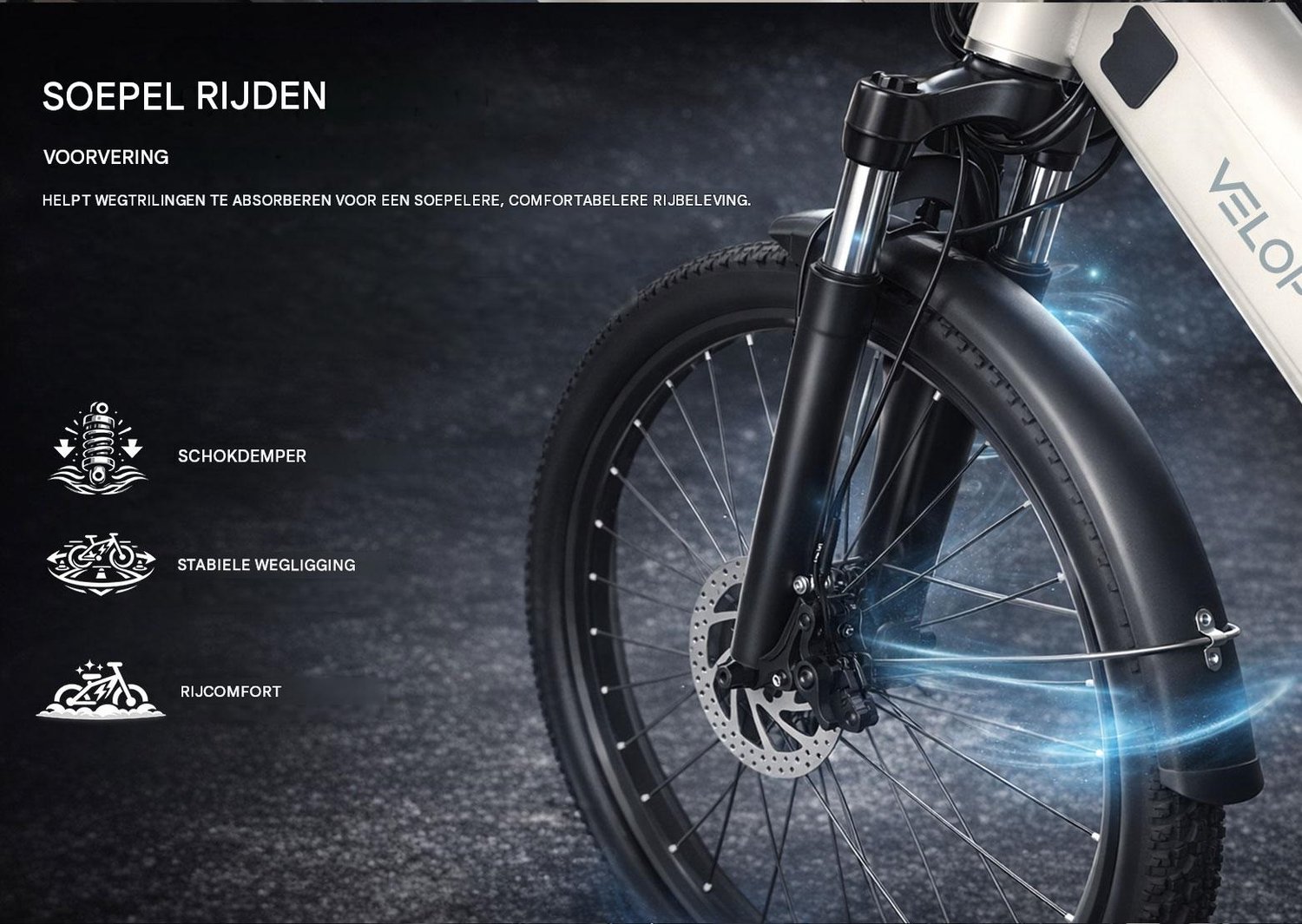 2026 28 inch Elektrische Fiets - 250W Motor - 36V 13Ah Accu - Bereik tot 80-100km - Shimano 7-Snelheden - Max 25km/u - Verende Voorvork -Elektrische stadsfietsen -28 Inch E-bike - Zwart thumbnail 4