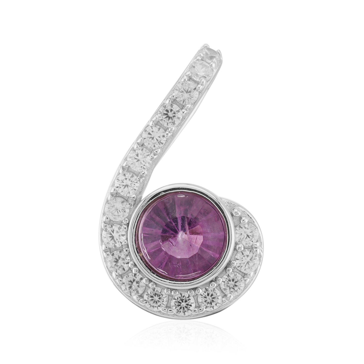 Zilveren hanger met roze fluoriet, Braziliaans, 1,072 ct