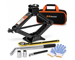 Membeli Autokrik - Schaarkrik Set - Garagekrik - Auto krik met draagvermogen 2000 kg - Gereedschapsset - Zwart