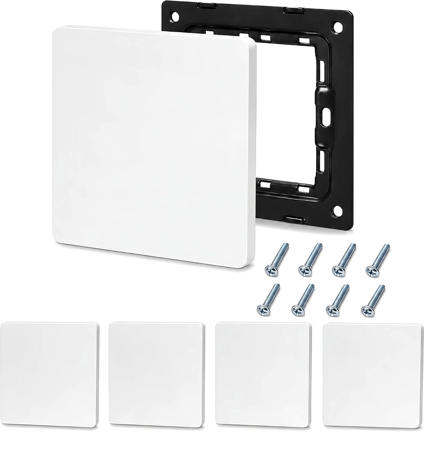Blinde Afdekking Stopcontact - Wit - 86 x 86 mm - Metalen Achterplaat - Voor Ongebruikte Stopcontacten