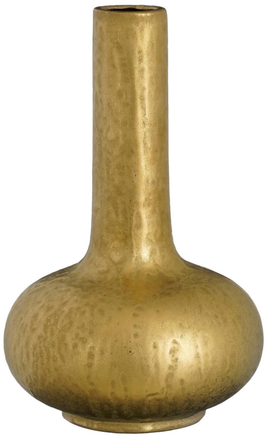Mica Decorations Bloemenvaas Milly - goud - keramiek - D24 x H36 cm - smalle hals - flesvaas Goudkleurig