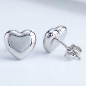 Lundholm Eleonora Hartjes Oorknopjes Dames Zilver Kleurig - Bolle Hartjes Oorbellen 7 mm - Kleine Studs - Premium Stainless Steel Jewellery - Hypoallergene Sieraden - Cadeaus voor Vrouwen - Sinterklaas en Kerst Cadeautjes - my Lundholm