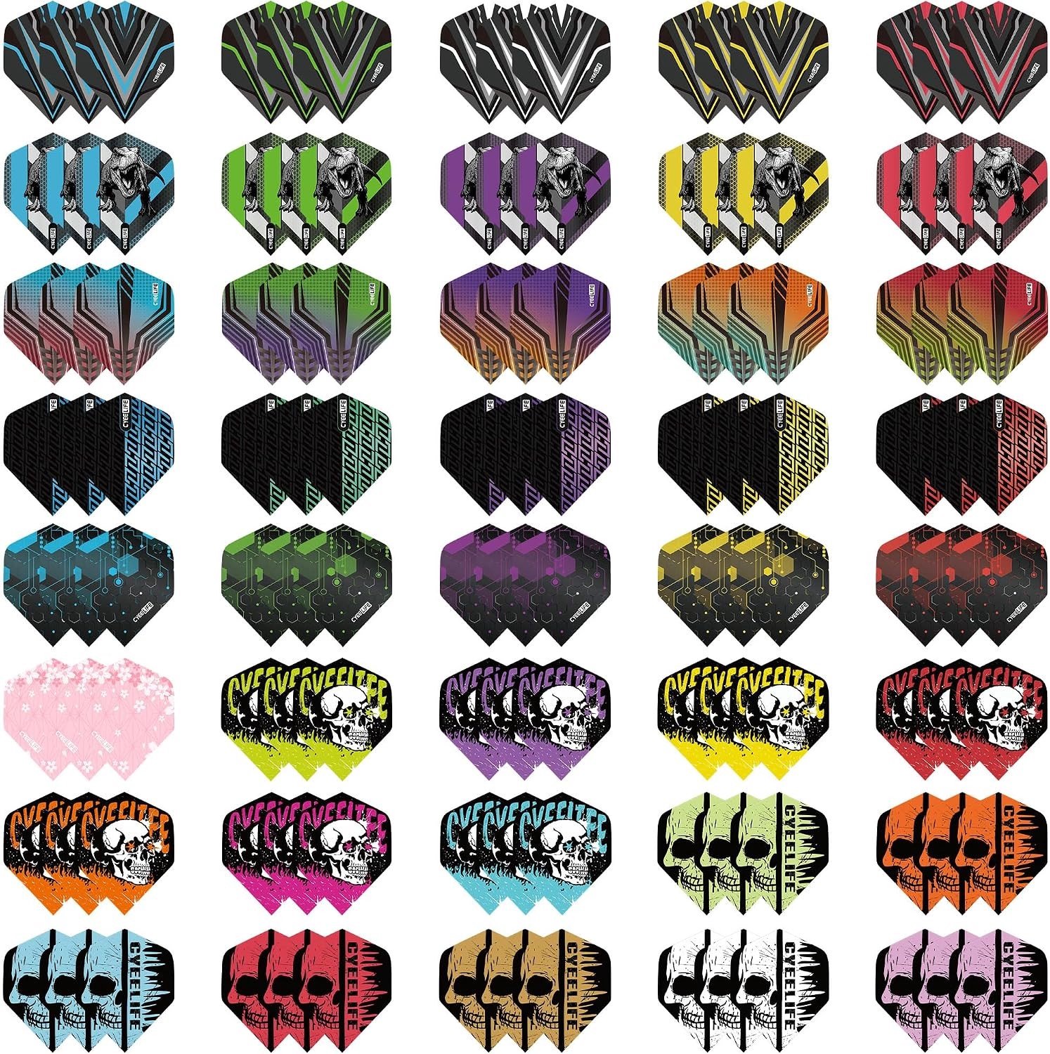 120 Stuks PET Dart Flights in 40 Ontwerpen - Standaard Vorm Dart Flight Set voor Dartspellen