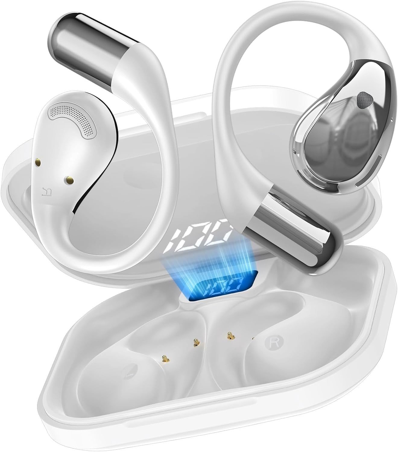 Open-ear koptelefoon - Wit - Ergonomisch en Lichtgewicht - Voor Hardlopen
