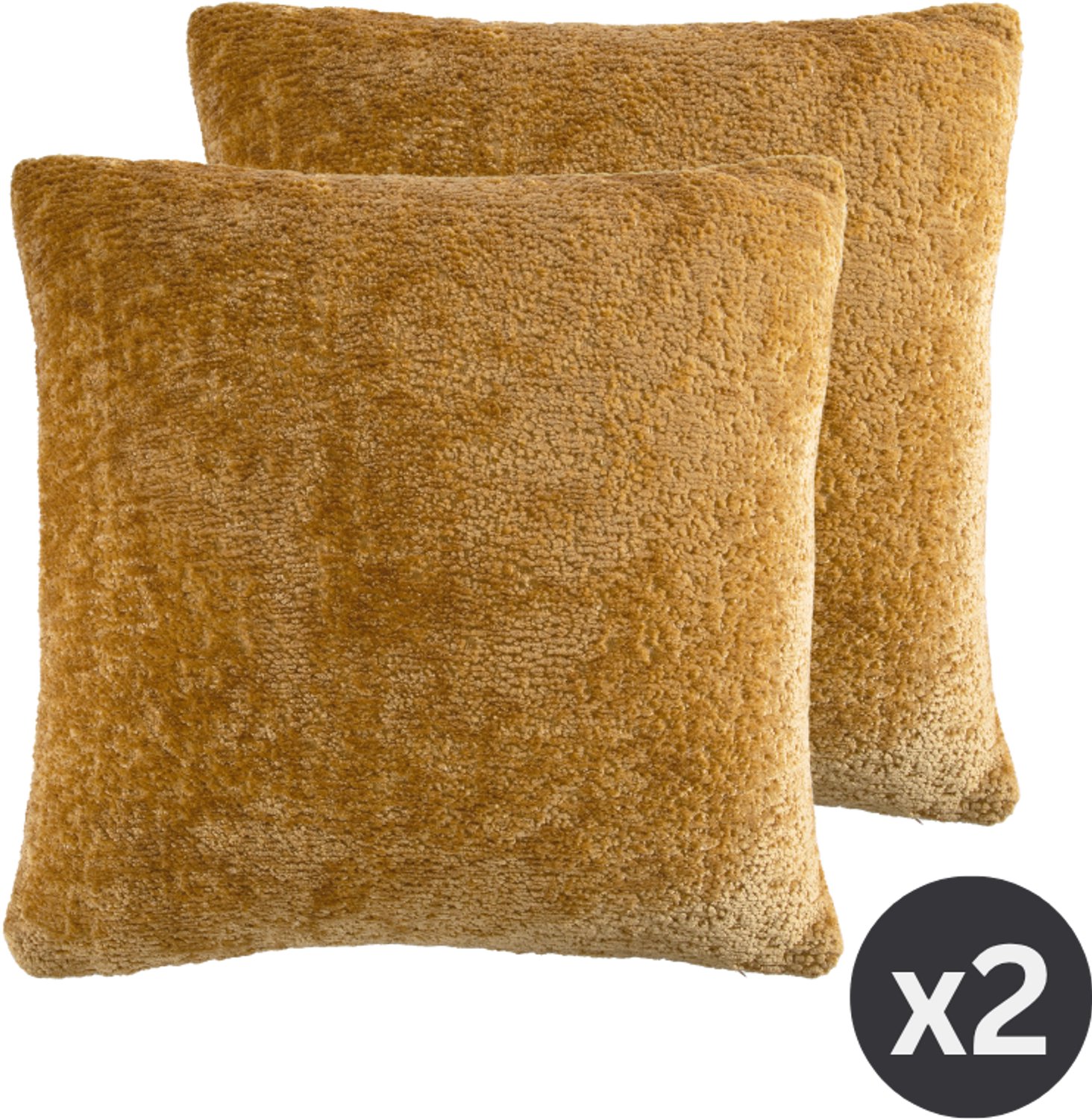 Tiseco Kussen (gevuld) JULIE - Afneembare hoes - 45x45 cm, bruin Amber gold
