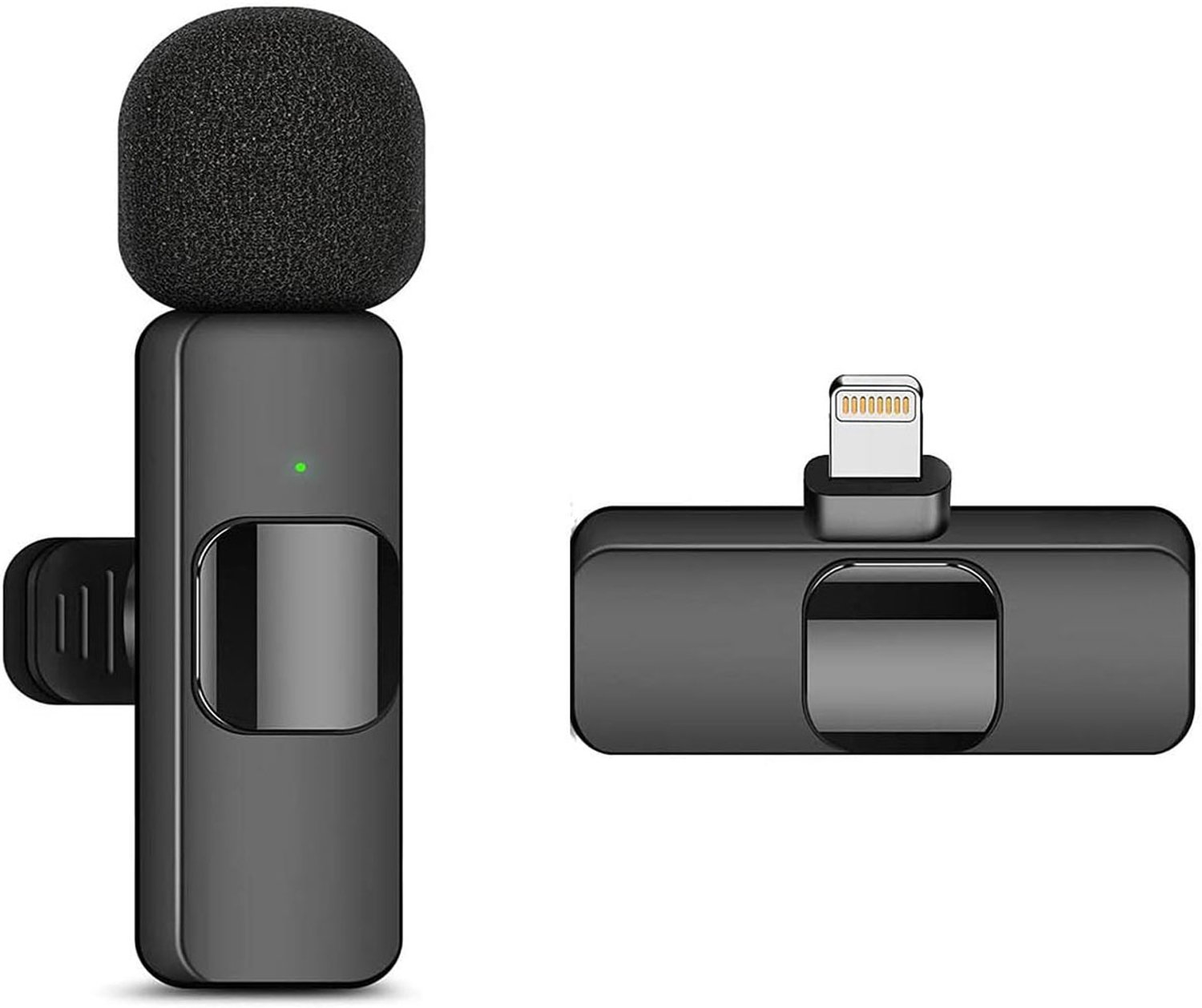 AMVORA Lavalier Draadloze microfoon voor iPhone, mini-microfoon voor opname, livestreaming, YouTube, Tiktok, Facebook, intelligente ruisonderdrukking, automatische synchronisatie, zonder app