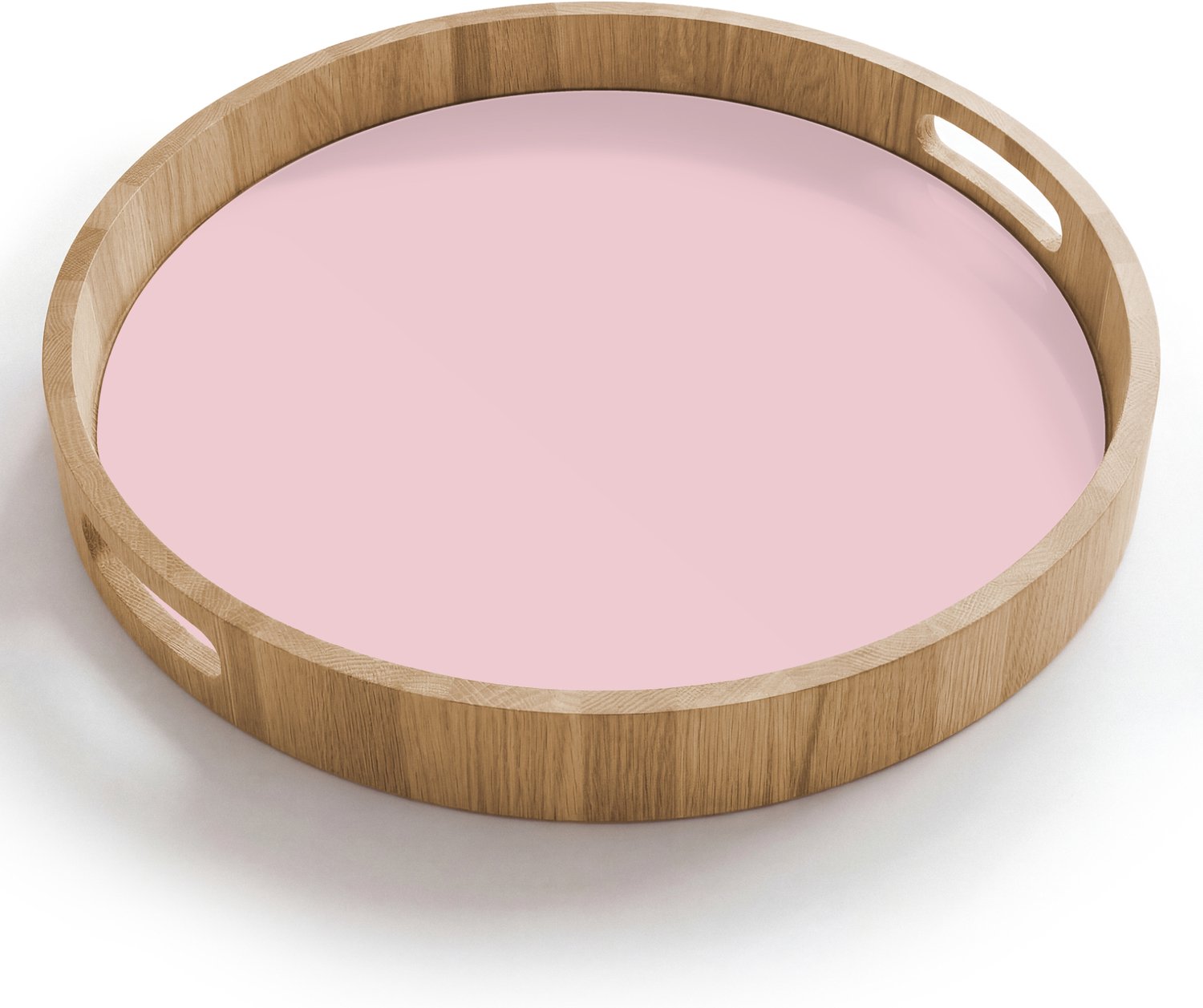 Dienblad rond 40x40 cm - Schootdienblad hout - Blush - Pink - Roze - Borrelplank rechthoek - Plateau houten dienbladen