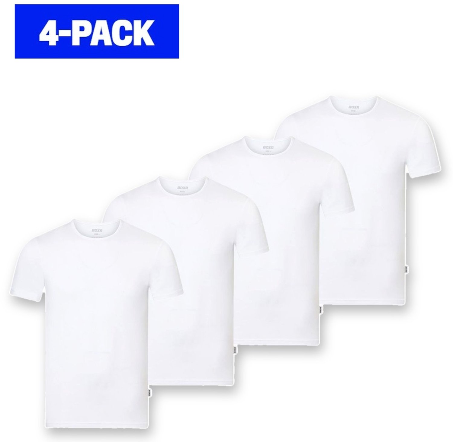 BOXR Underwear - Bamboe T-Shirt Heren - Ronde Hals - Wit - XL - Zijdezacht - Thermo Control - Ondershirt Heren - 4-Pack