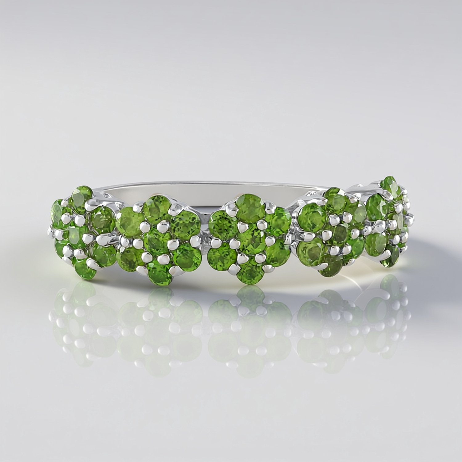 Russische Diopside Zilveren Ring, 0.896 ct