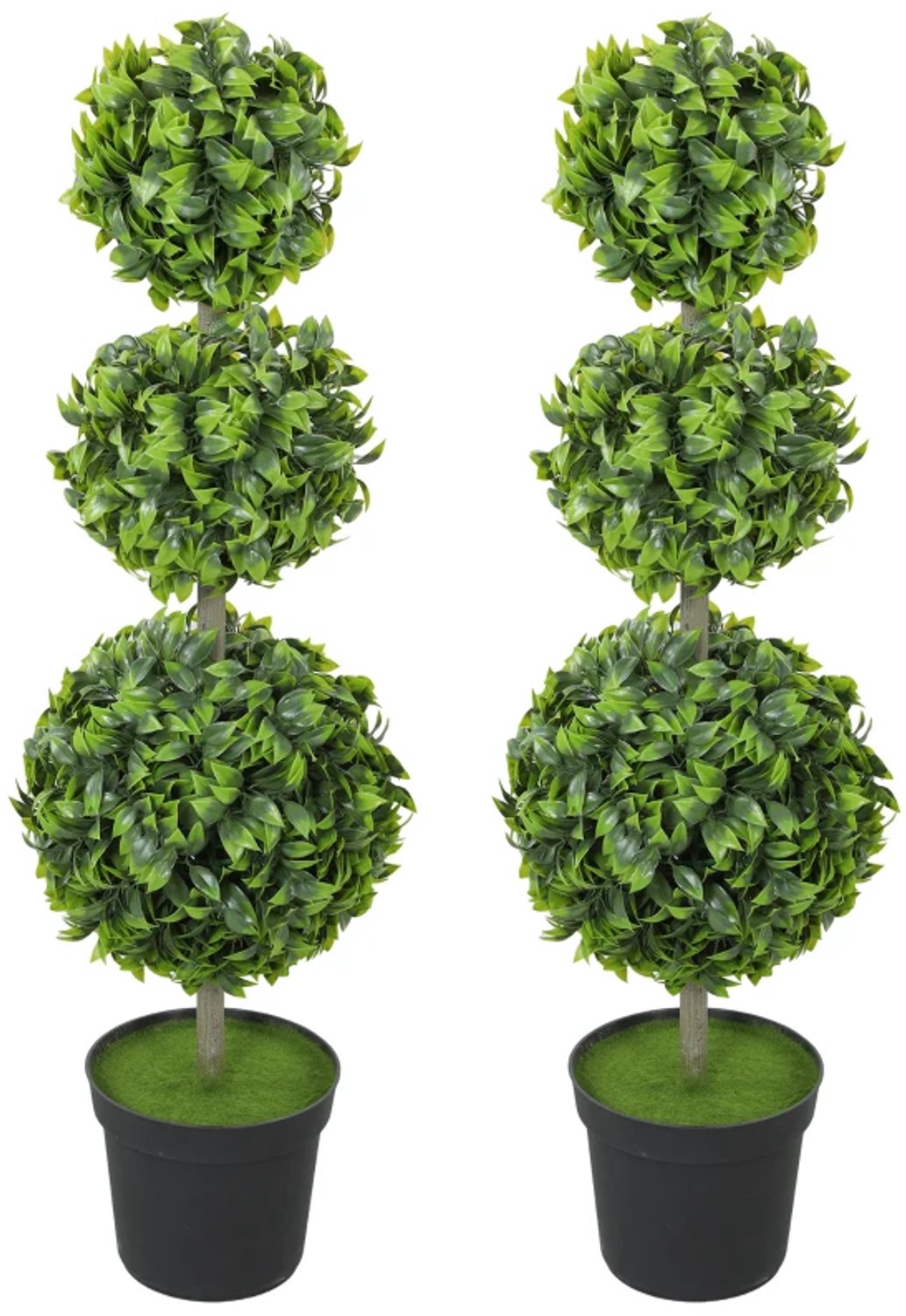 ZYLARO Kunstplanten - Inclusief potten - Kunststof bladeren - Gevlokte grond - Groen